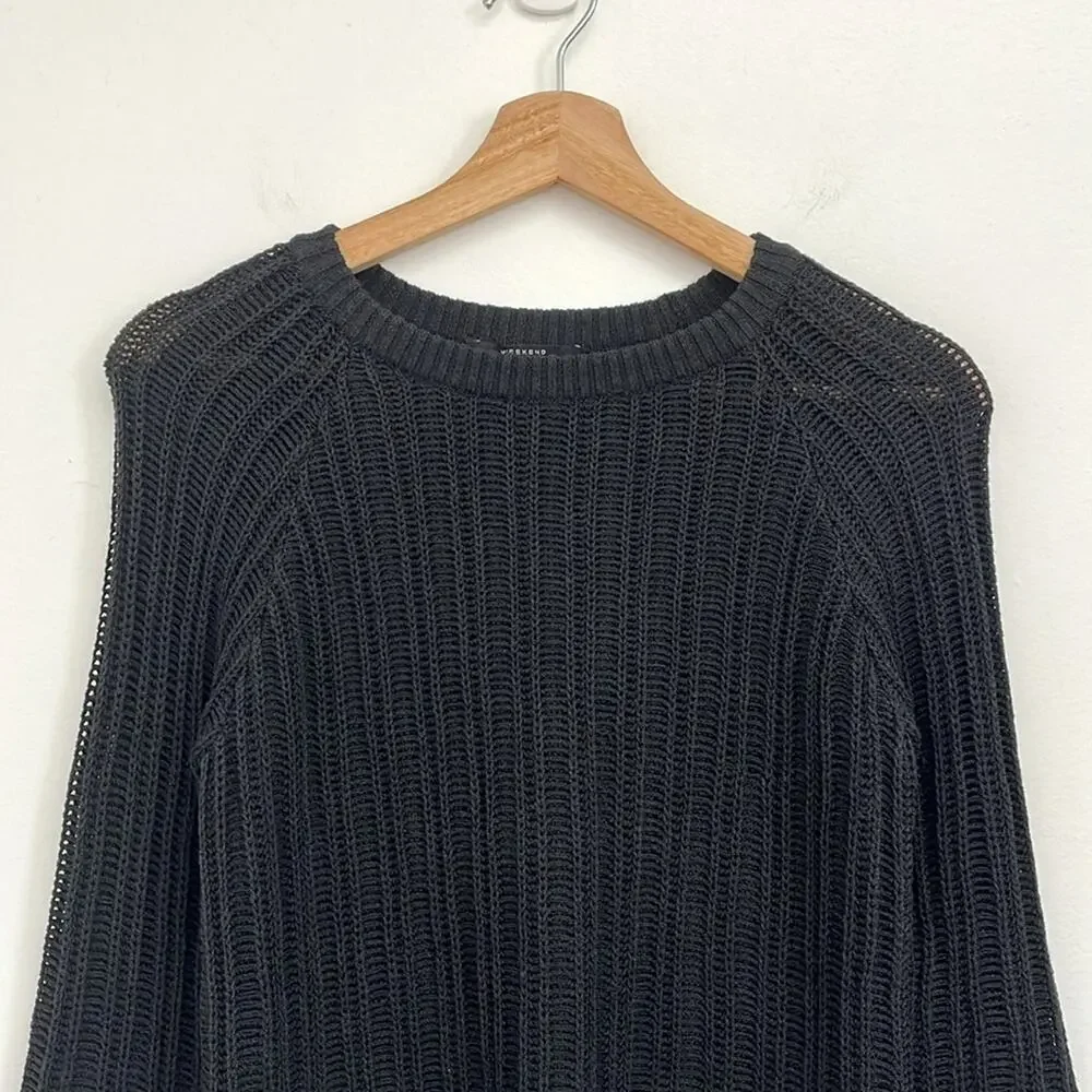 Weekend Max Mara Open Knit Classic Luxury Capsule Minimalist Sweater Top - Small